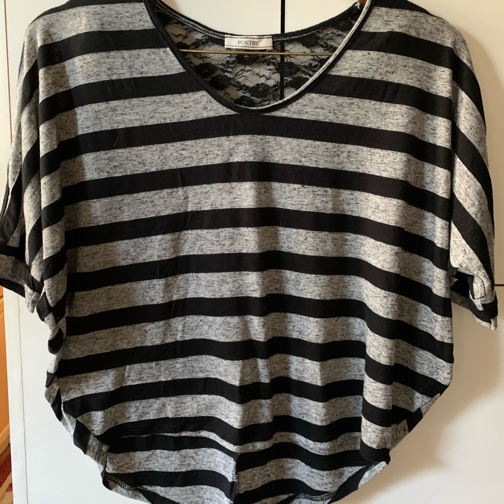 Poetry Grey and blue shirt